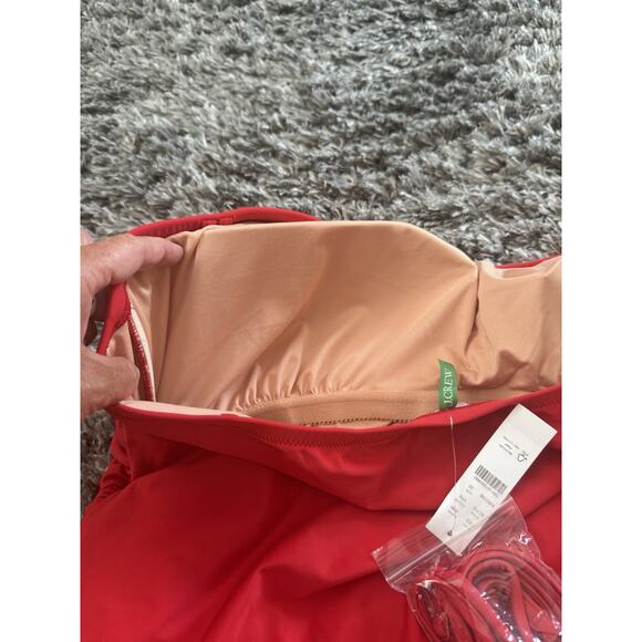 NWT J. Crew Gemma Ruched Strapless One Piece Bathing Swim Suit Adj Strap Size 22 - Picture 6 of 9